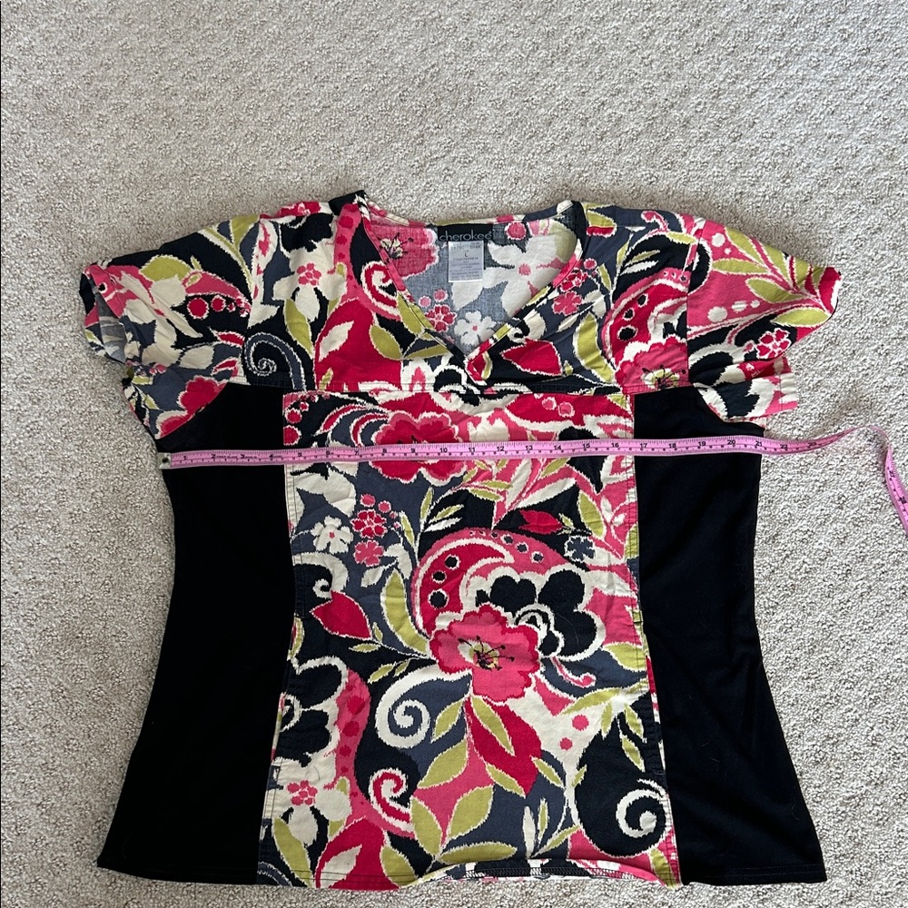 Cherokee Floral Print scrub top